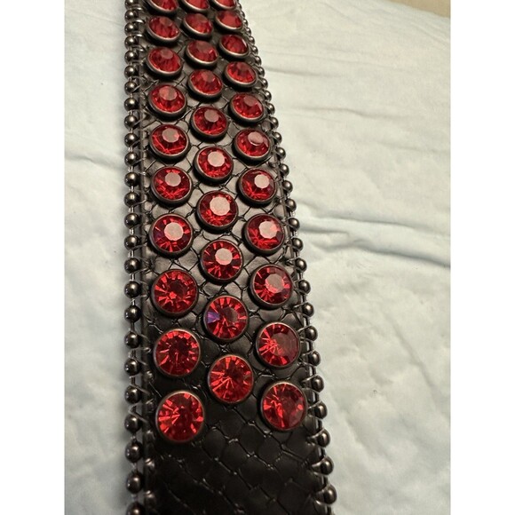 Luxe International Red Studded Belt, Size XS(30-34), Stones Put In By Hand main image 6
